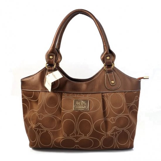 Coach Legacy Signature Medium Coffee Satchels BQD | Women